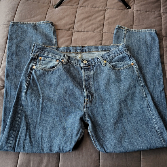 Levi's Men's 501 Classic Original Fit Blue Jeans Sz 36x32 - Picture 3 of 7